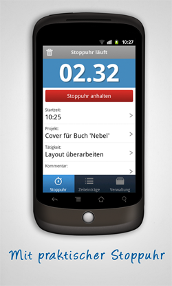 Screenshot Android Zeiterfassung App