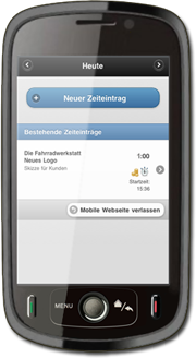 Android Zeiterfassung mit der mobilen Webseite