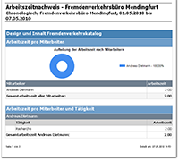 Programm f�r Stundenzettel
