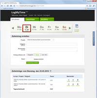 webbasierte Zeiterfassung