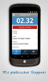 Auch mit der Stoppuhr kann die Zeiterfassung auf dem Android Gerät durchgeführt werden