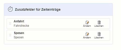 Zusatzfelder per Drag & Drop sortieren